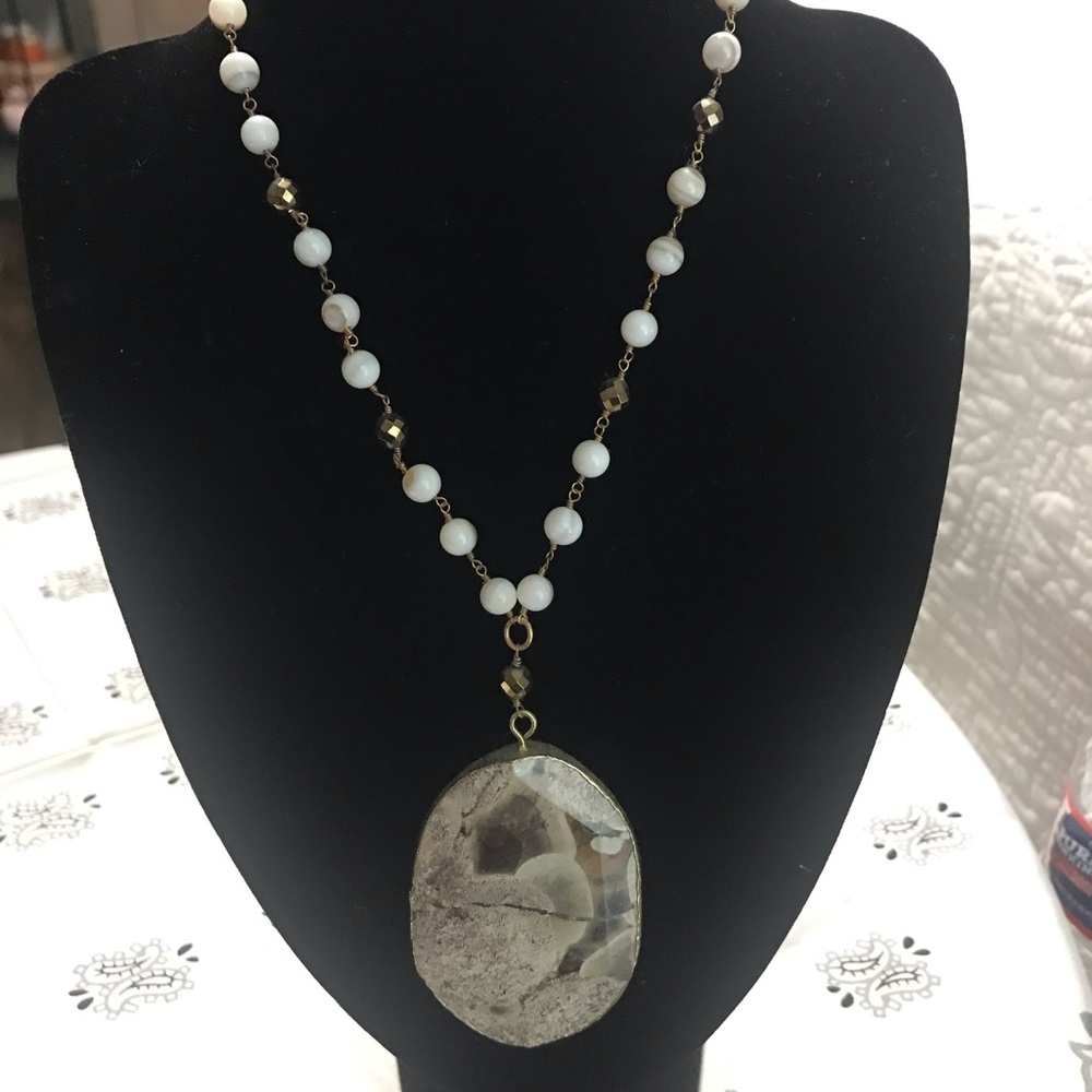 Faceted stone necklace
